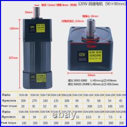 6-400W AC Gear Motor Variable Speed Controller Gear Box Adapter Electric Motor