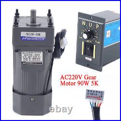 90W 220V AC Gear Motor Electric Variable Speed Reducer Controller 270RPM Torque