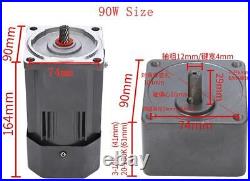 90W 220V AC Gear Motor Electric Variable Speed Reducer Controller 270RPM Torque