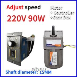 90W 5-470 RPM Reversible Variable Speed Controller 220V AC Gear Electric Motor 90W 5-470 RPM Reversible Variable Speed Controller 220V AC Gear Electric Motor