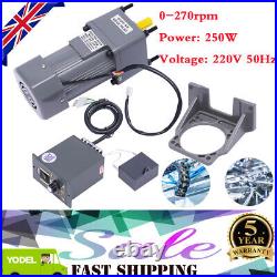 AC220V 250W Gear Motor Electric Low Noise Motor with Speed Controller 270RPM