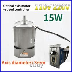 AC Motor Optical Axis 15W Deceleration Geared 110V 220V With Speed Controller