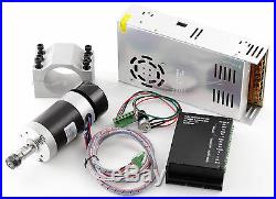 CNC 400W Brushless Spindle Motor ER11 & Mach3 PWM speed controller & Mount + PS