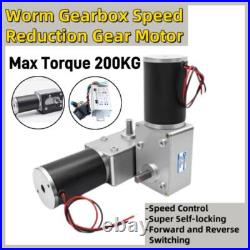 DC 12V/24V Worm Gear Speed Reducer Gearbox Electric Gear Motor High Torque DC 12V/24V Worm Gear Speed Reducer Gearbox Electric Gear Motor High Torque