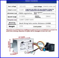 DC 12V/24V Worm Gear Speed Reducer Gearbox Electric Gear Motor High Torque