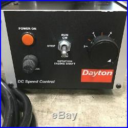 Dayton 1F800 DC Motor With 1F800H Speed Control, Power 1/2 HP, Voltage 90 VDC