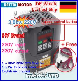 EU? HY 3KW VFD 220V AC Motor Speed Control Variable Frequency Drive Inverter VSD