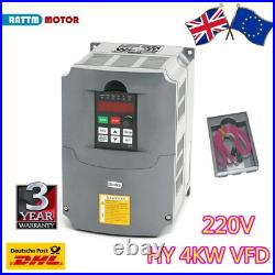 EU? HY 4KW 220V Inverter VFD Frequency Drive Speed Control 5HP 18A & 2M Cable