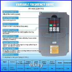 EU? HY 4KW 220V Inverter VFD Frequency Drive Speed Control 5HP 18A & 2M Cable EU? HY 4KW 220V Inverter VFD Frequency Drive Speed Control 5HP 18A & 2M Cable
