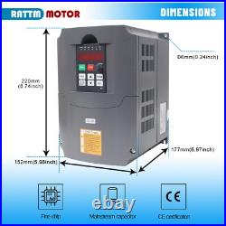 EU? HY 4KW 220V Inverter VFD Frequency Drive Speed Control 5HP 18A & 2M Cable