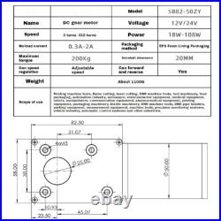 Electric Gear Motor Controller 12/24VHigh Torque Worm Gear Speed Reducer Gearbox Electric Gear Motor Controller 12/24VHigh Torque Worm Gear Speed Reducer Gearbox