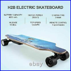 Electric Skateboard 350W2 Motor E-Skateboard withRemote Control 30km/h 3 Speed UK