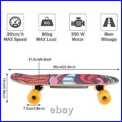 Electric Skateboard, Remote Control, 350W Motor, 20KM/H, 3Speed Modes, 25.4 UK