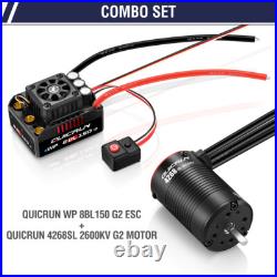 HOBBYWING QuicRun 150A 3-6S Brushless ESC 2000KV 2600KV Motor for 1/8 RC Car
