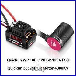 HobbyWing QuicRun WP 10BL120 G2 120A ESC 3652 G2 Motor 2-4S Waterproof ESC 1/10