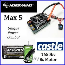 Hobbywing Max 5 ESC & Castle Creations 1717 1650kv Motor Combo