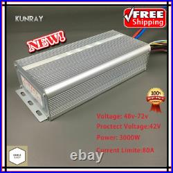 KUNRAY BLDC 42V 72V 3000W Brushless Motor Speed Controller 80A 24Mosfet Strong
