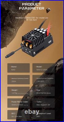 MADMAX-12 SENSORED 32-BIT HV ESC 6-12S with Bluetooth for RC Car Brushless Motor
