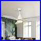 Modern 48 in White Ceiling Fan Light With Remote Control Timer 5 Speed DC Motor