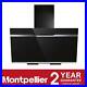 Montpellier MHD650BK 60cm Black Angled Glass Cooker Hood Kitchen Extractor Fan