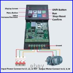 Motor Speed Controller VFD 220V 1Phase Input 3Phase Output 2 2KW Variable Drive