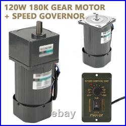 New 180K AC Gear Motor Electric Motor CWithCCW Variable Speed Controller 220V 120W