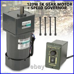 New 220V 120W 5K AC Gear Motor Electric Motor Variable Speed Controller 0-270RPM