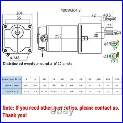 New 400W 15/18mm High Power DC Deceleration Motor Speed Adjustable WithController
