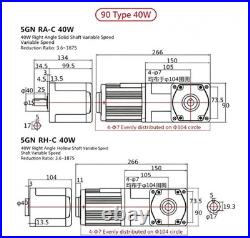 Right Angle Geared Motor 25W40W60W120W250W 90 Degree Angle Speed Control 220V