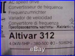 Schneider Altivar VFD motor speed control 5HP 380-500vac 3ph ATV312HU40N4