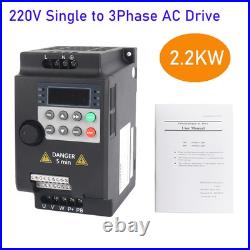 VFD Frequency Speed Controller 2.2KW 220V Single to 3Phase Motor Inverter Drive VFD Frequency Speed Controller 2.2KW 220V Single to 3Phase Motor Inverter Drive