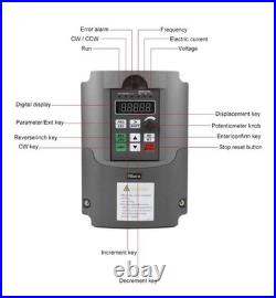 VFD Frequency Speed Controller 2.2kW 220V Single to 3-Phase Motor Inverter