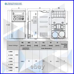 VFD Motor Speed Controller 2 2KW 220V Single Phase Input Three Phase Output