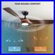 VONLUCE 52 Inch Ceiling Fan Light Remote Control Nickel Walnut 6-Speed DC Motor